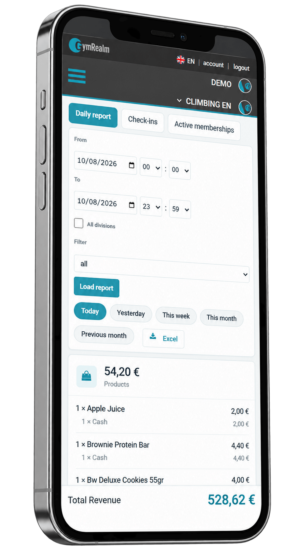 Уеб портал за собственици за управление на залата в GymRealm Manager