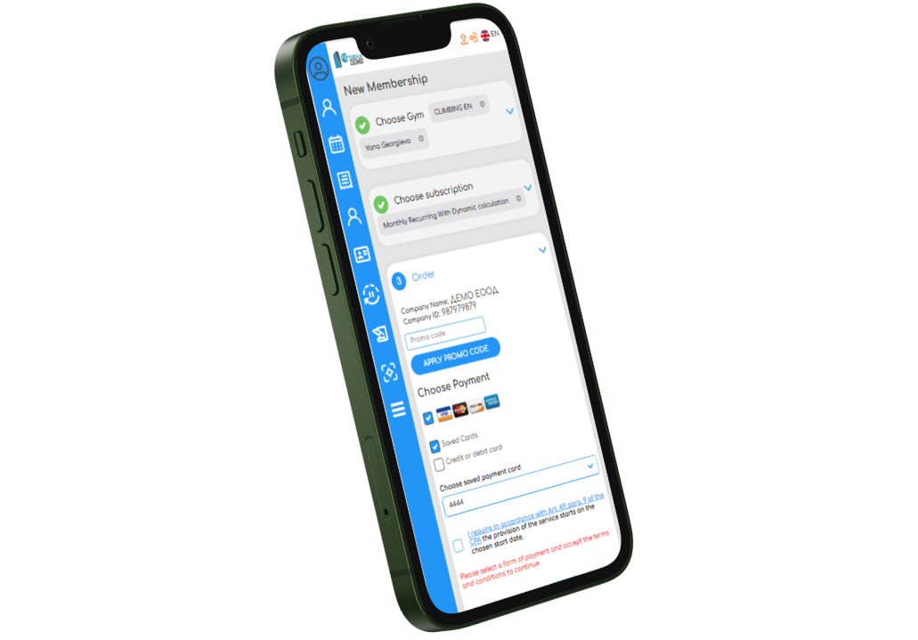 Um portal do cliente no GymRealm Manager